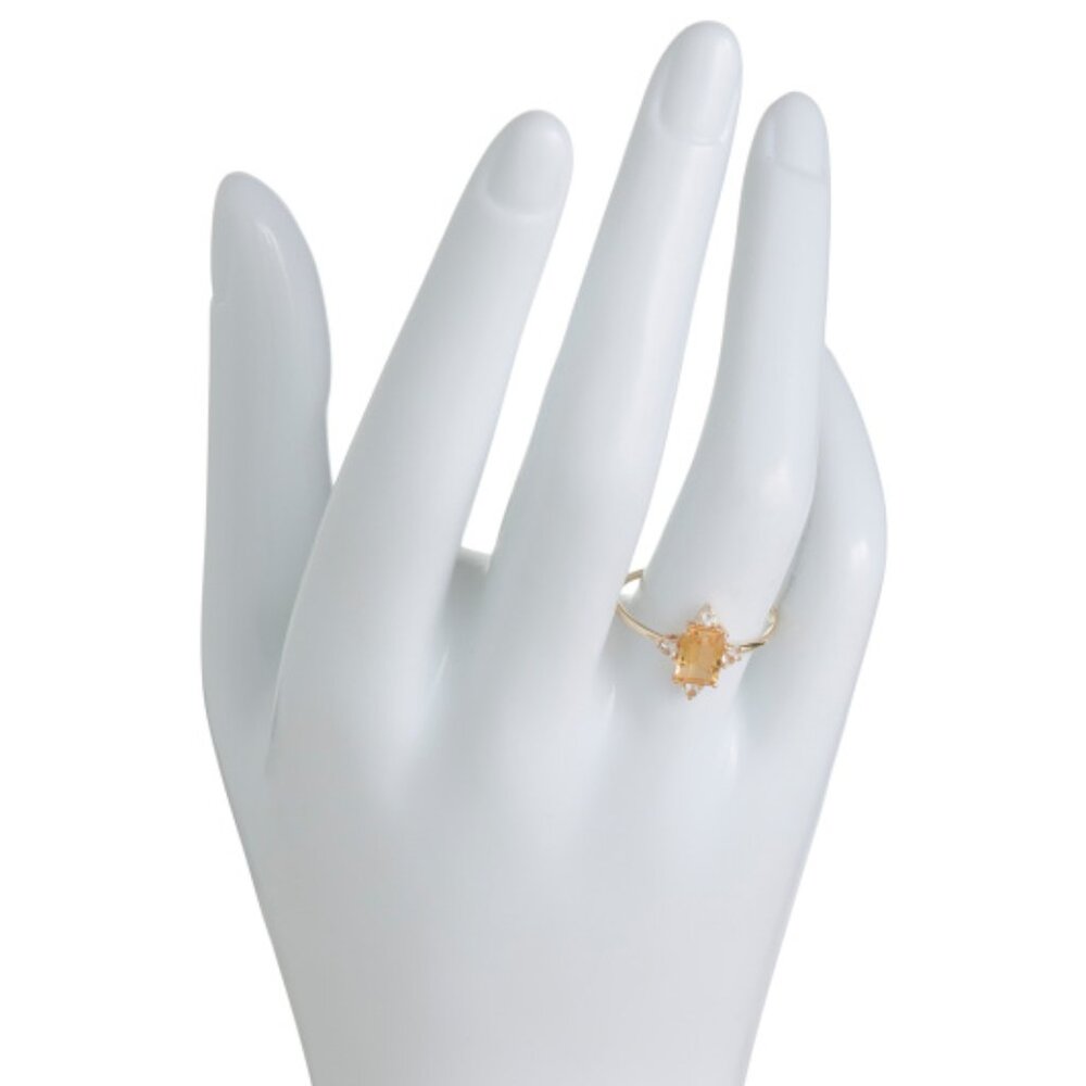 HIRAJULE Made In India 14kt Gold Madeira Citrine Ring - Picture 2 of 3